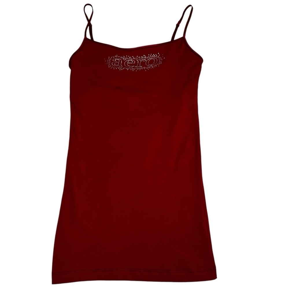 Aeropostale Red Cami Camisole Tank Top Size Small Adjustable Straps Shelf Bra - Picture 3 of 11